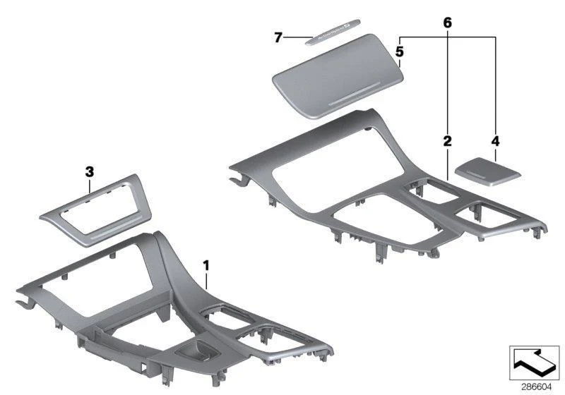 BMW Genuine Centre Console Ashtray Decor Trim Alu