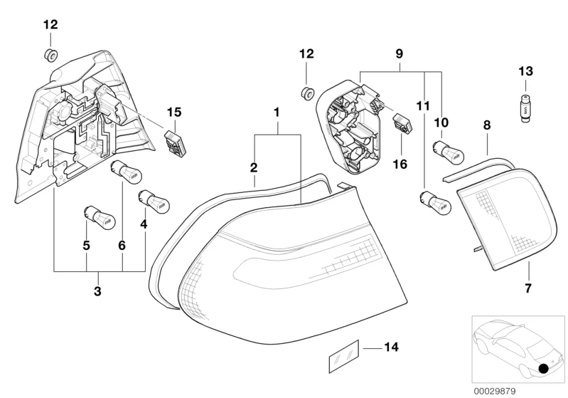 BMW Genuine Connector Socket Housing For Taillight Bulb Carrier