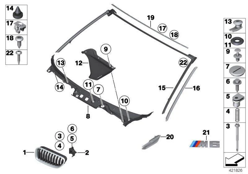BMW Genuine Exterior Trim Kidney Grille Front Left