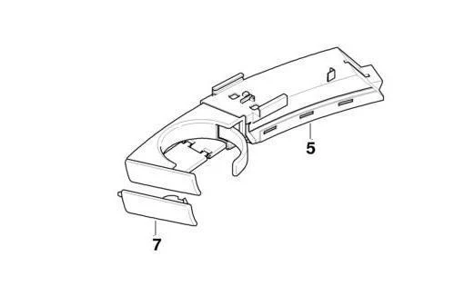 BMW Genuine Face Plate Cover for Cup Holder Left Black - Image 3