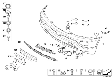 BMW Genuine Front Bumper Cover Upper Grille Grid Right O/S Driver - Image 2