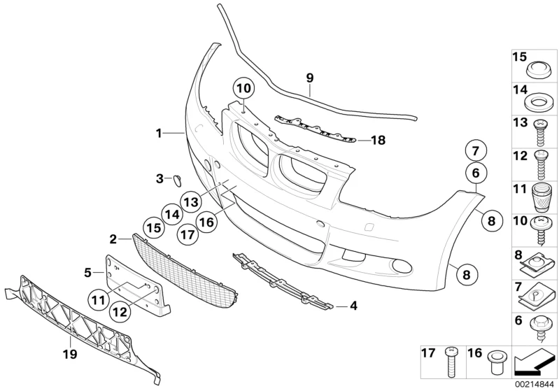 BMW Genuine Front Bumper Grid Grille Trim M Sport - Image 2