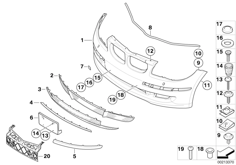 BMW Genuine Front Bumper Protective Rubber Strip Right O/S Driver