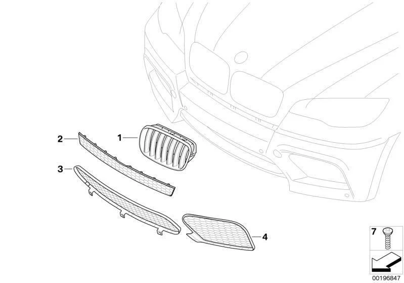 BMW Genuine Front Right Lower Bumper Grille Grid - Image 2