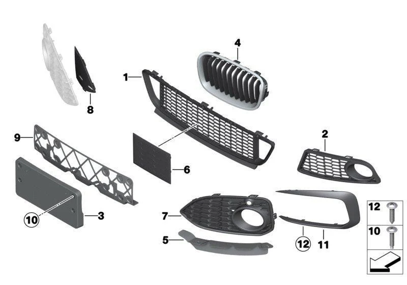 BMW Genuine Left Lower Part Trim Grid M - Image 2