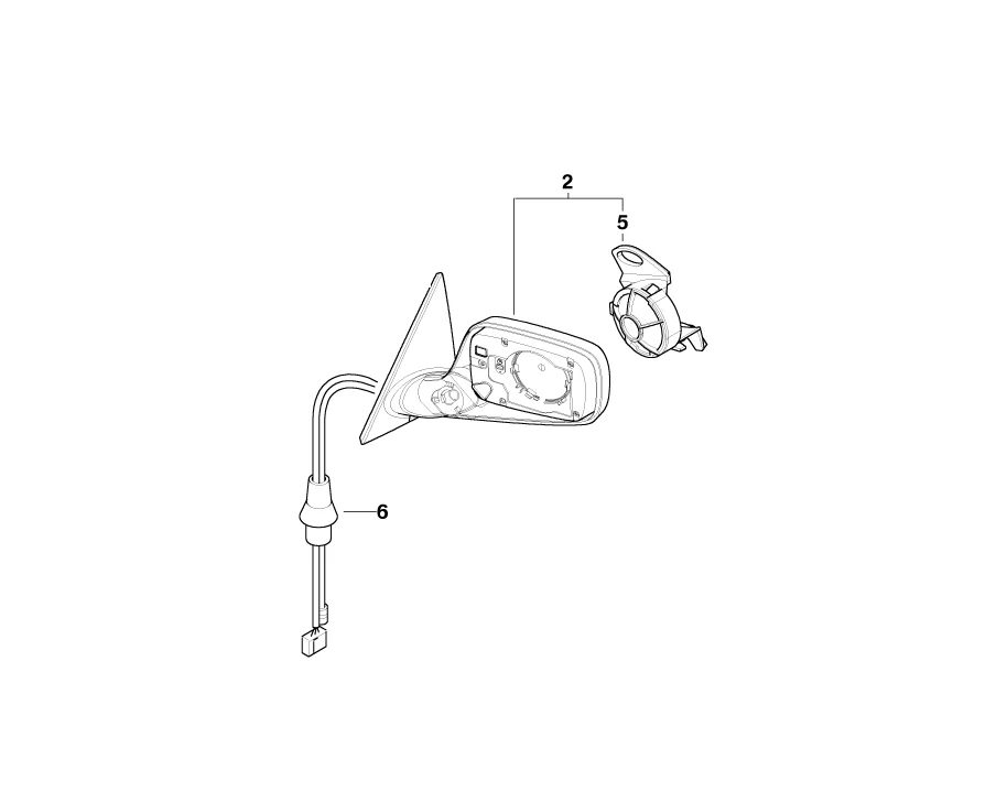 BMW Genuine Left NS Exterior Wing Mirror Folding Heated Black