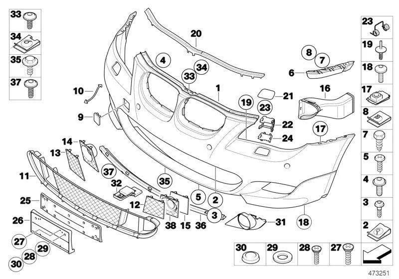 BMW Genuine M Performance Front Tow Eye Flap Cover Primed - Image 2