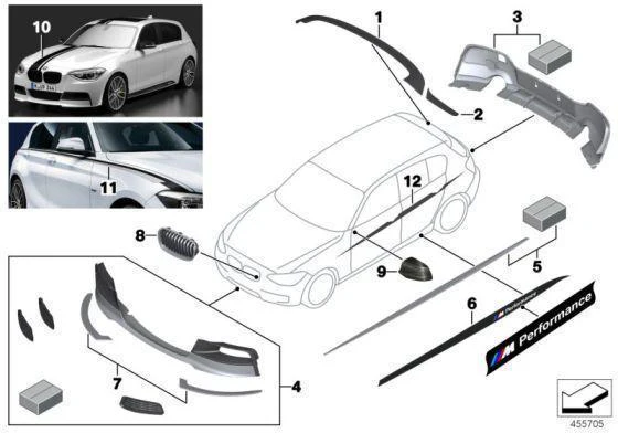 BMW Genuine M Performance Rear Roof Spoiler Wing Black Mat