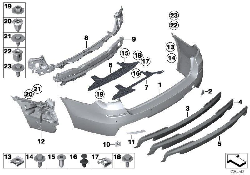 BMW Genuine M Performance Reflector Light Rear Right O/S Driver Side