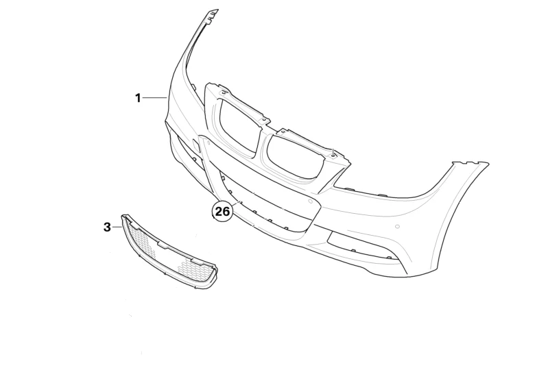 BMW Genuine M Sport Front Lower Centre Bumper Grille - Image 2