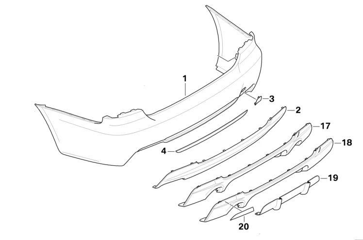 BMW Genuine M Sport Rear Bumper Diffuser Panel Trim - Image 2