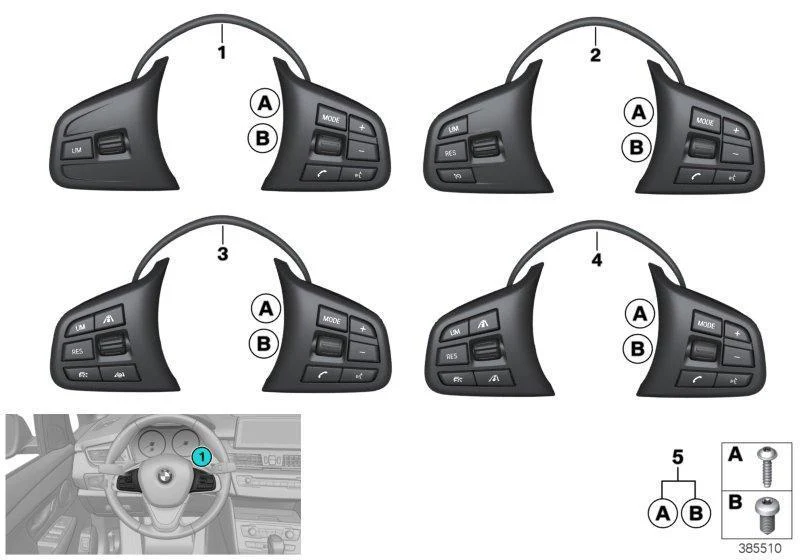 BMW Genuine Multifunctional Sport Steering Wheel Switch