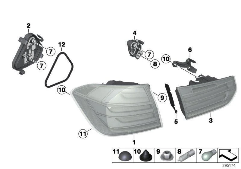 BMW Genuine Rear Light Lamp Bulb Holder Stop Socket Left N/S Side