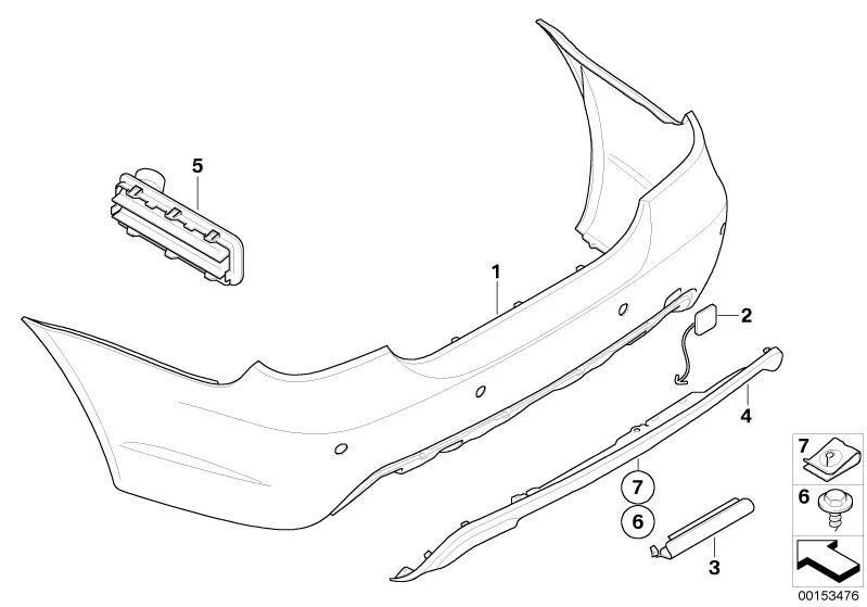 BMW Genuine Rear M Trim Panel Diffuser Cover Primed - Image 2