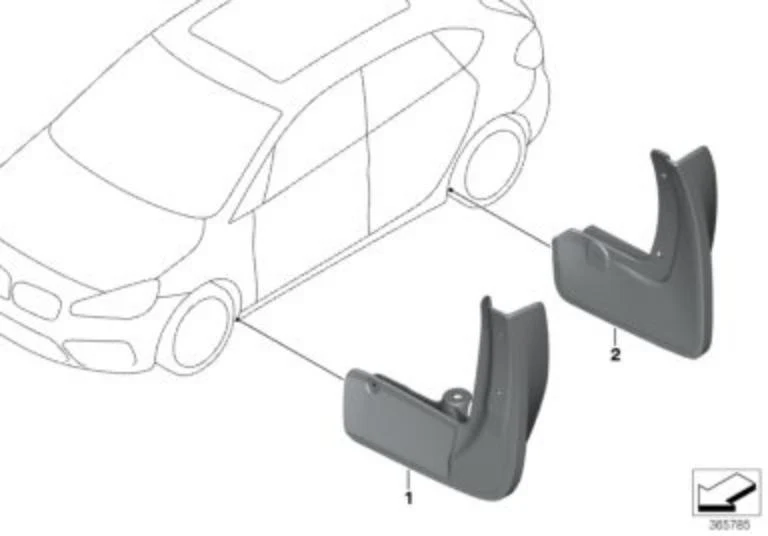 BMW Genuine Rear Mud Flaps Spash Guards Set