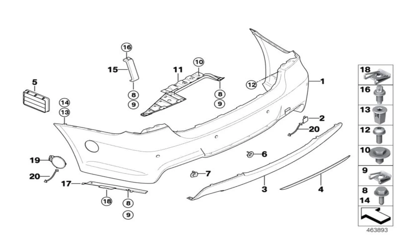 BMW Genuine Rear Towing Eye Tow Hook Cover Flap Primed - Image 2