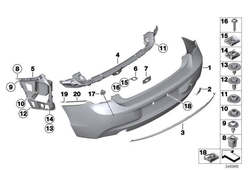 BMW Genuine Rear Trim Cover Towing Eye Flap Primed - Image 2
