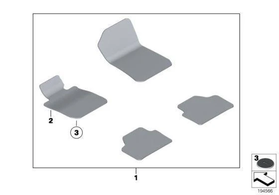 BMW Genuine RHD 4 Piece Set Floor Mats Carpet Velours Anthracite
