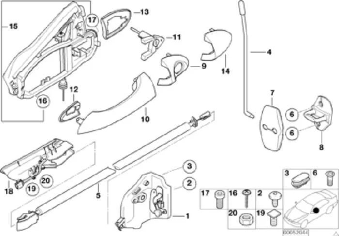 BMW Genuine Right Door Lock Cylinder Cover