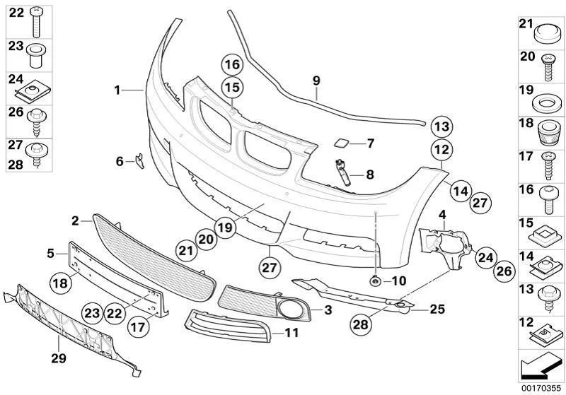 BMW Genuine Right Exterior Bumper M Trim Web - Image 2