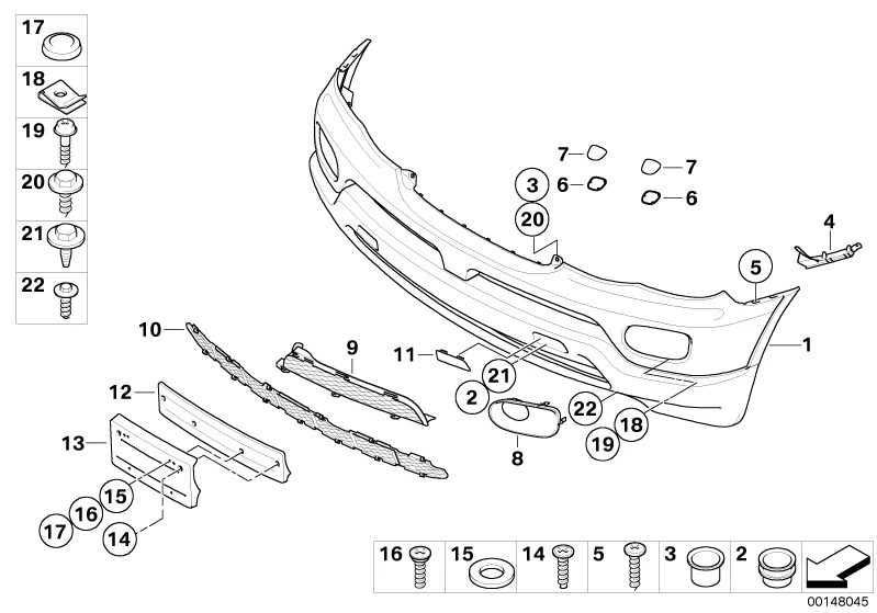 BMW Genuine Trim Panel Front Bumper Cover Grille Bottom Grid - Image 2