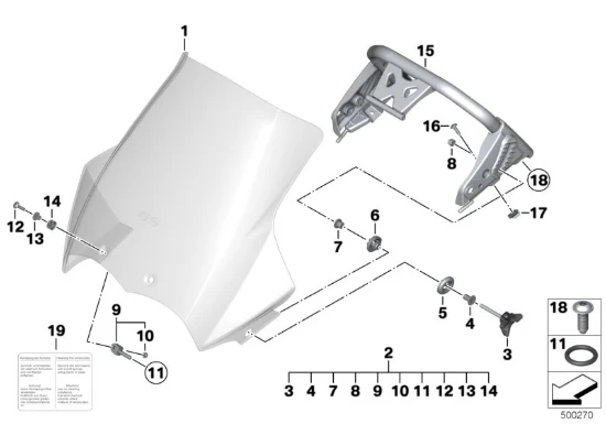 BMW Genuine Windscreen Windshield Motorcycle Wind Screen Shield 46637668783