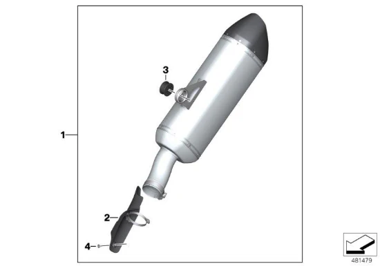 BMW Motorrad HP Sports Exhaust Muffler Silencer R 1200 GS 77118569593