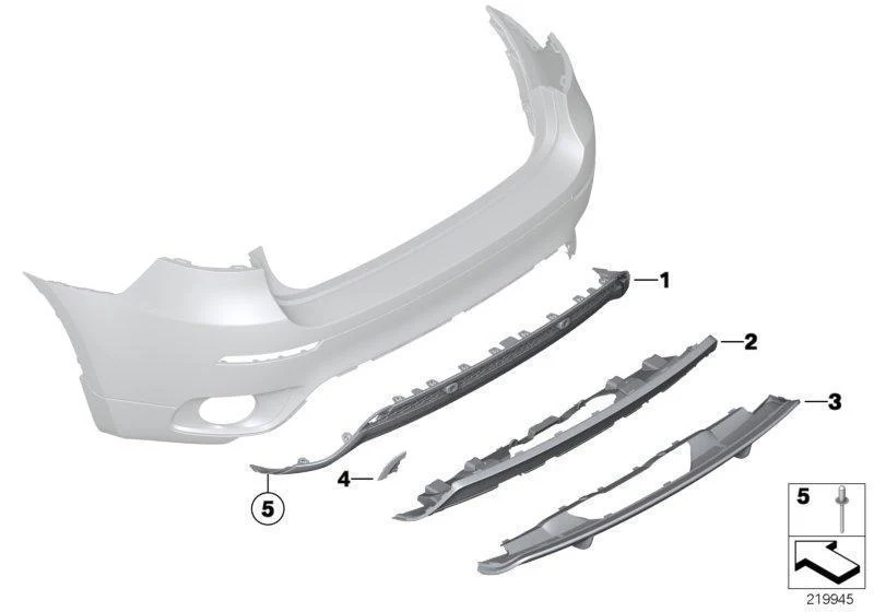 BMW Performance Genuine Rear Bottom Bumper Panel Trim