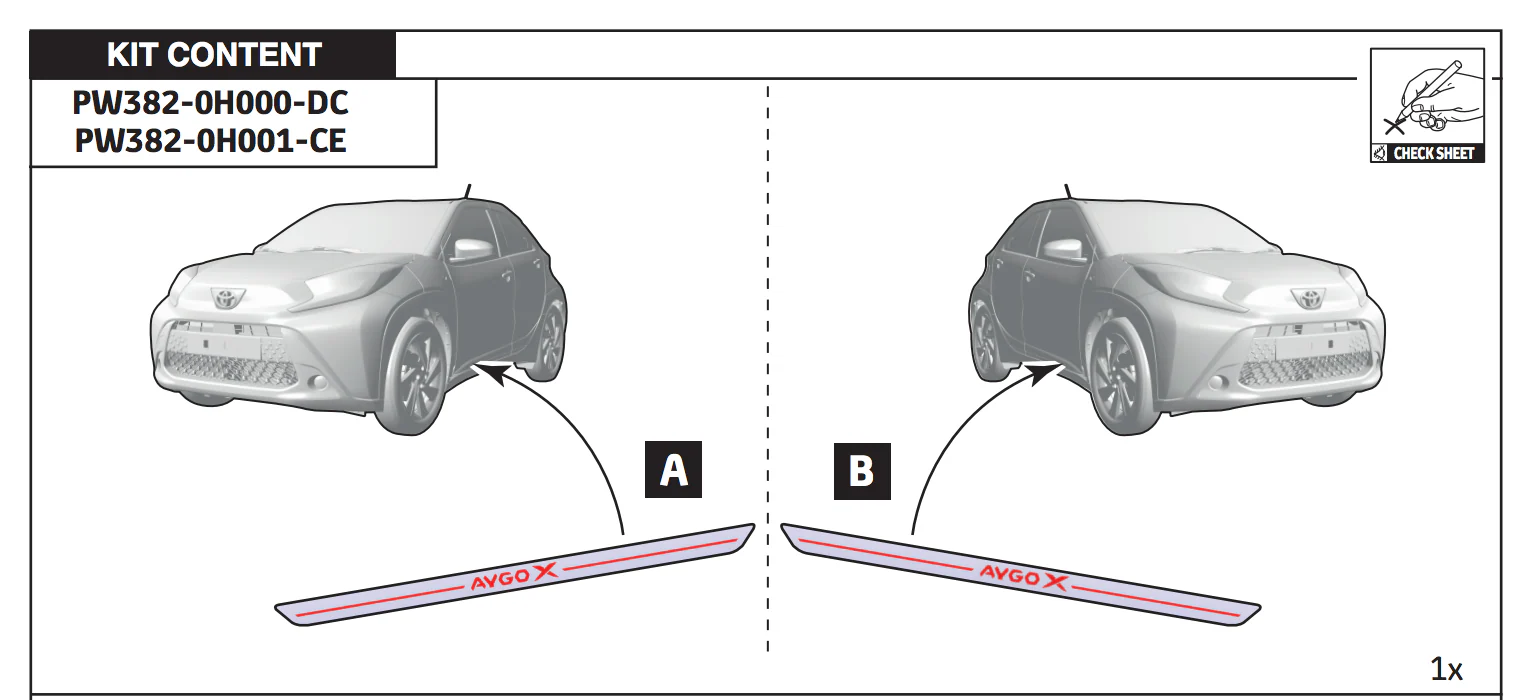 Toyota Scuff Plates Black -AYGO X - Image 2