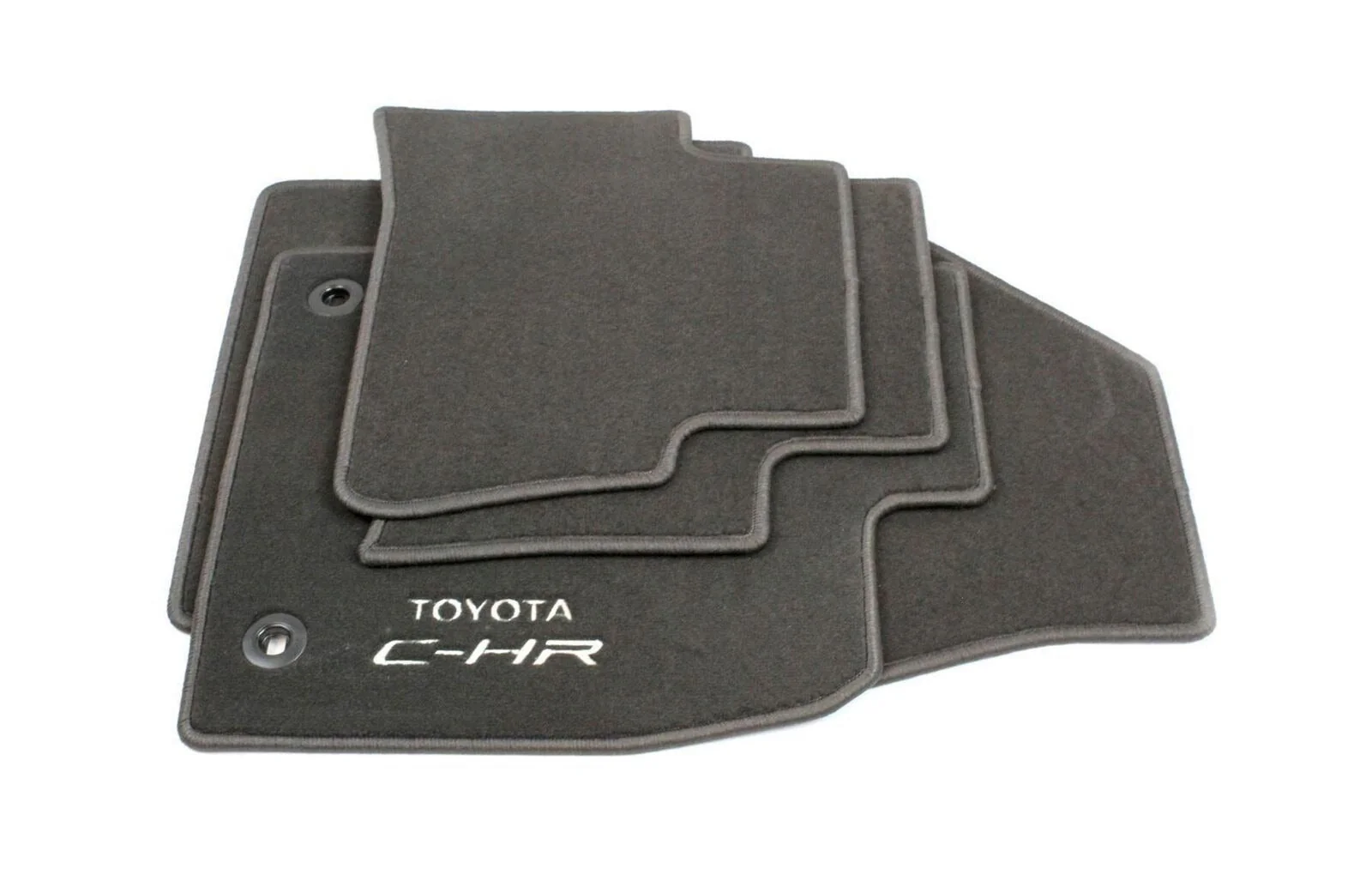 Toyota Front & Rear Carpet Floor Mats Black W/Logo -C-HR Hybrid 2WD - Image 2