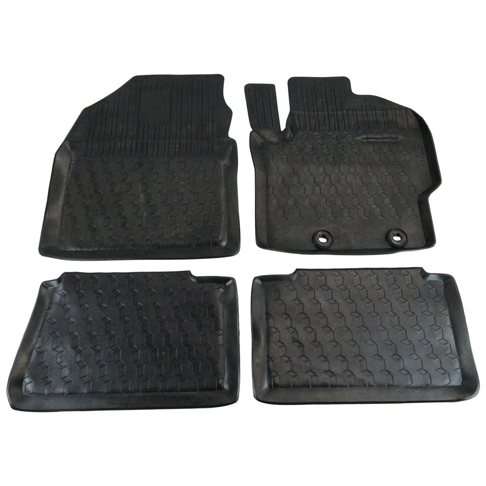 Toyota Front & Rear Rubber Car Mats 4 x Black - Yaris - Image 2