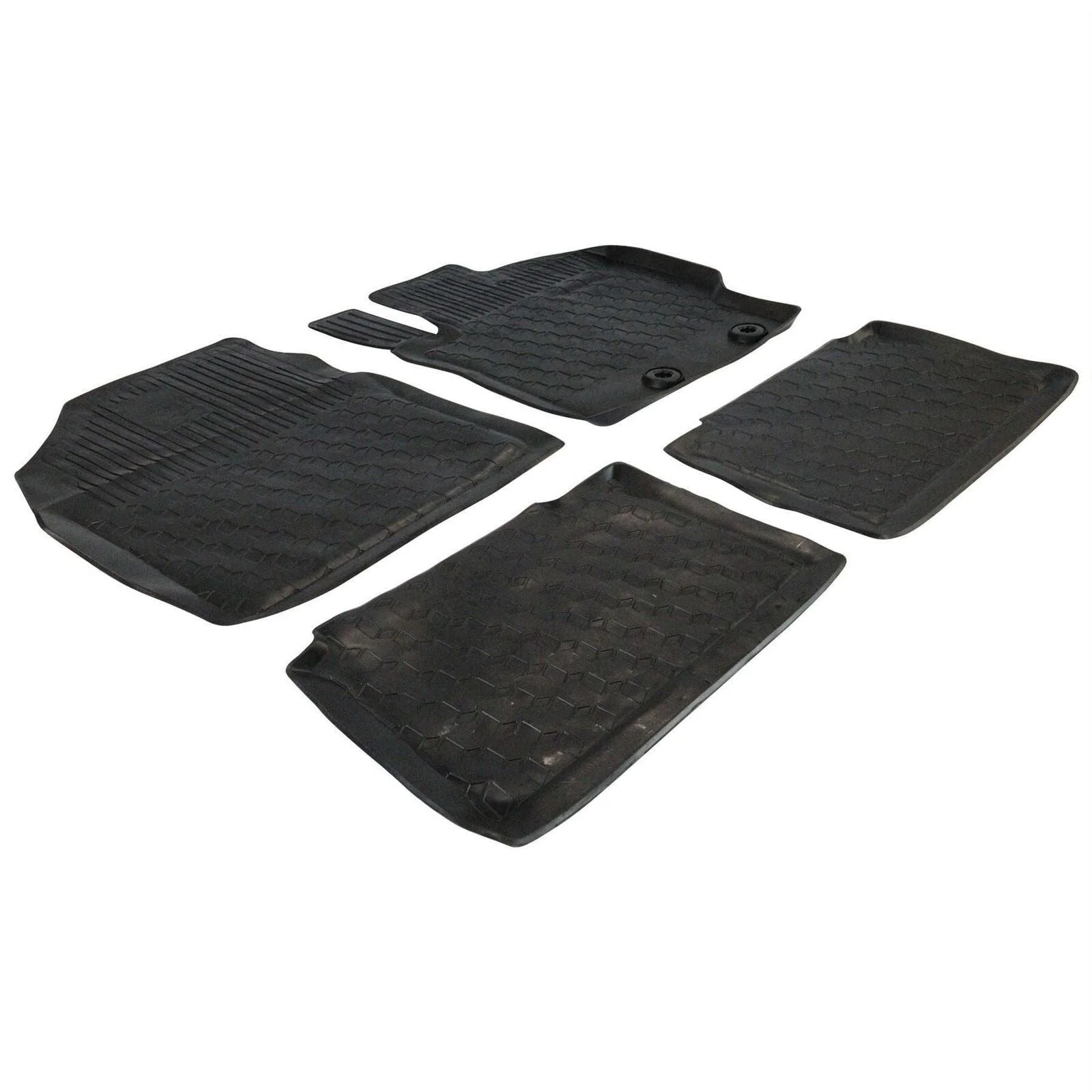 Toyota Front & Rear Rubber Car Mats 4 x Black - Yaris - Image 3