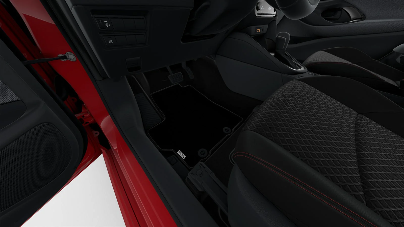 Toyota Front & Rear Textile Car Mats 520g Black - Yaris