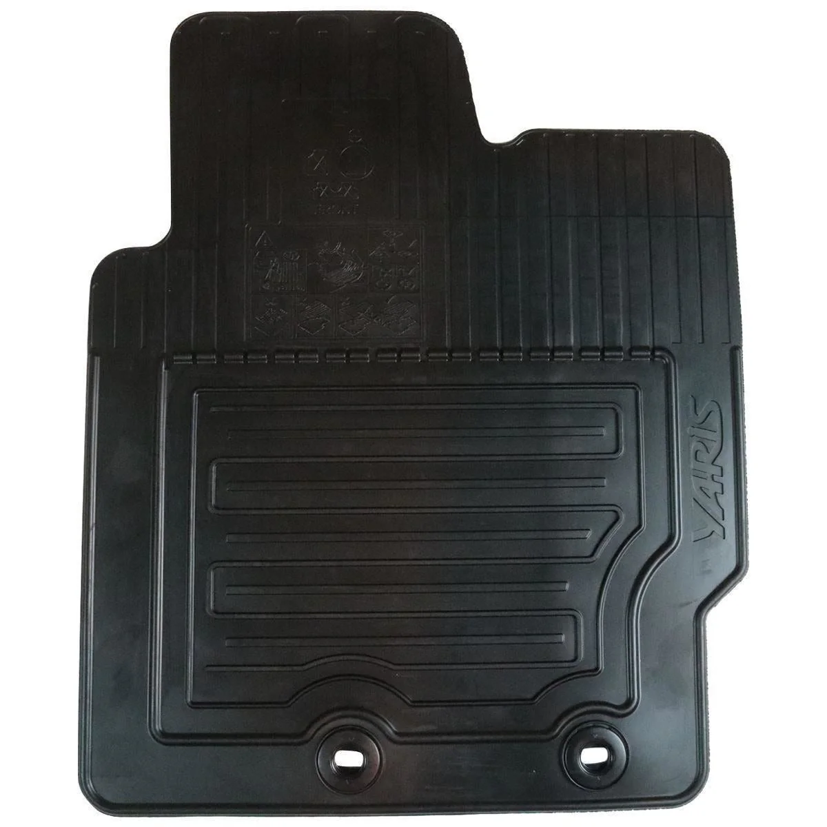 Toyota Front & Rear Rubber Car Mats Black - Yaris - Image 2