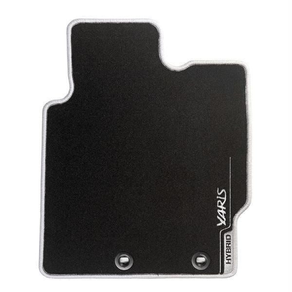 Toyota Full Set Carpet Car Mats Silver Trim - Yaris Hybrid