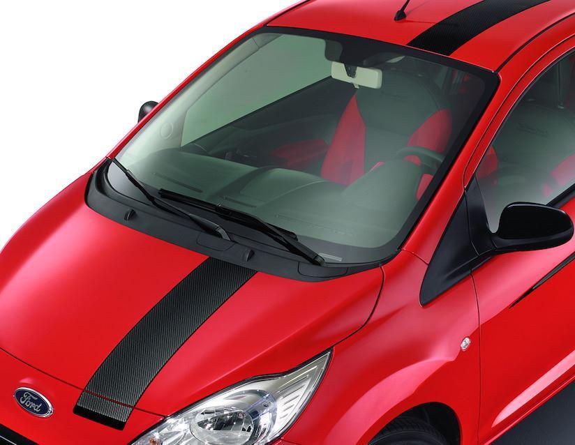 Ford Ka Decor Stripes for bonnet, roof and tailgate, Carbon design 09/2008 05/2016