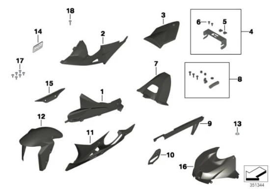 Genuine BMW Carbon Front Wheel Cover Mudguard Fender S 1000 RR 77318549539