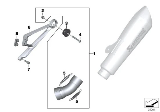 Genuine BMW Exhaust Muffler Silencer Hanger Bracket R nineT R nineT 77118536136