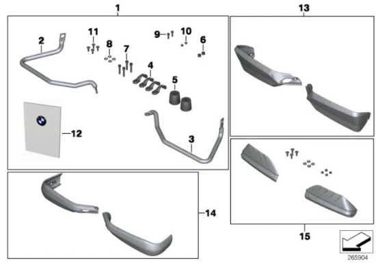 Genuine BMW Handle Bar Hand Guard Large Protectors Set F 700 GS 71607715135
