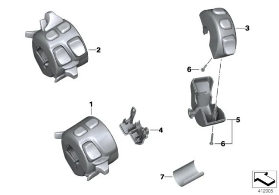Genuine BMW Handlebar Grip Right Combination Switch Control R 1200RT 61318567708