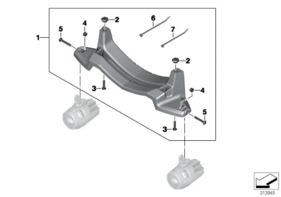 Genuine BMW LED Head Light Lamp Holder Brackets Set R 1200 GS 77518529215