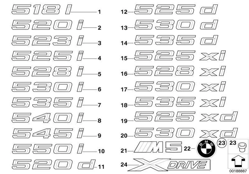 Genuine BMW Lettering Badge Emblem