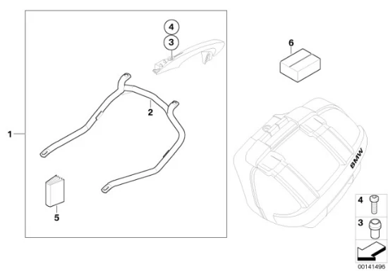 Genuine BMW Motorrad Curve Tube Case Holder Set Kit K1200 K1300 - Image 2