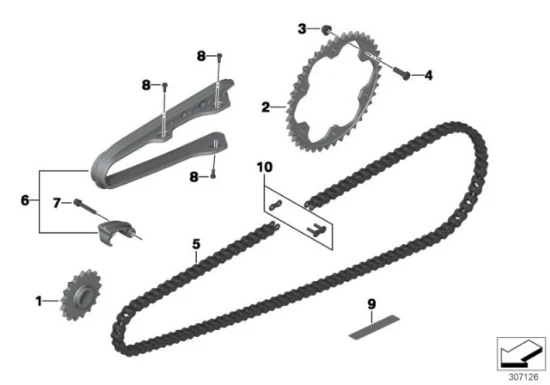 Genuine BMW Motorrad Drive Chain 115 Links For F 650 700 800 GS 33837729213