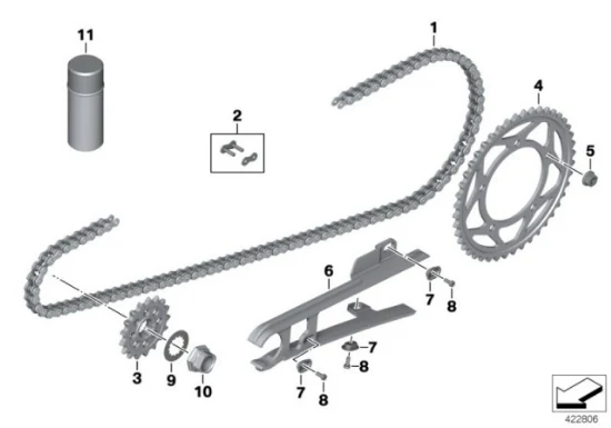 Genuine BMW Motorrad Drive Chain 117 Links For HP4 S 1000 RR 27727721204