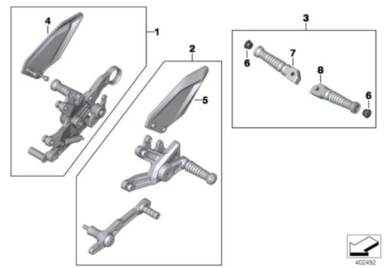 Genuine BMW Motorrad HP Right Footrest Foot Peg Assembly S1000 RR 15 77258550774