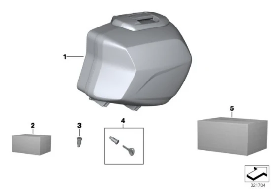 Genuine BMW Motorrad Right Side Touring Case Box Pannier F800 R/ GT (K71) / (K73) - Image 3