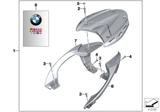 Genuine BMW Motorrad Rear Passenger Handle Grid Luggage Rack Carrier K 1200, 1300 S - Image 4