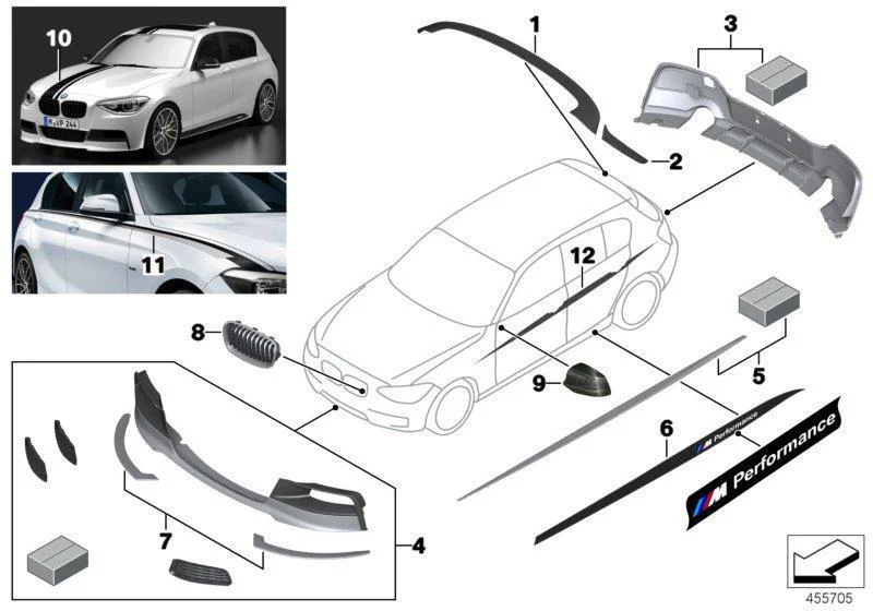 Genuine BMW Right OS Left NS Foil Side Sill