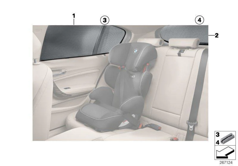 Genuine BMW Side Window Sun Screen 1-Piece